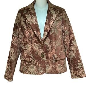 Kasper Womens Size 8 Brown Tapestry Blazer/Jacket